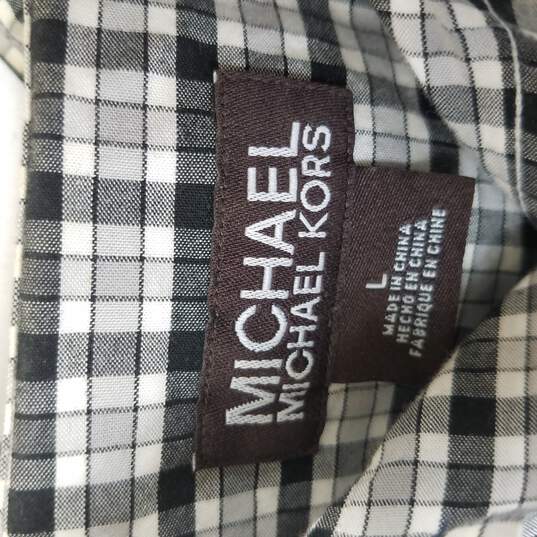 Buy the Michael Kors Mens Dress Shirt L Black | GoodwillFinds