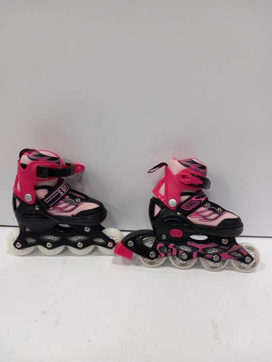 Tian-E Girls Pink Adjustable Inline Skates Size 4 In Box image number 4