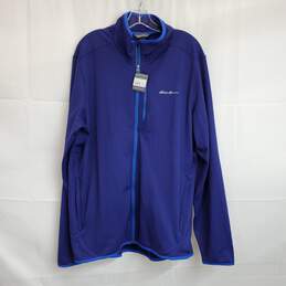 Eddie Bauer Mens Activator Grid Thermal Baselayer Full Zip Blue Size TXL, NWT