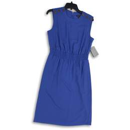 NWT Maggy London Womens Blue Sleeveless Back Zip Sheath Dress Size 6