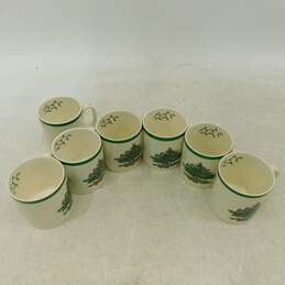 Vintage Spode England Christmas Tree Set of 7 Coffee Mugs