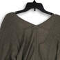 NWT Womens Gray V-Neck Long Sleeve Long Sleeve Pullover Sweater Size L image number 4