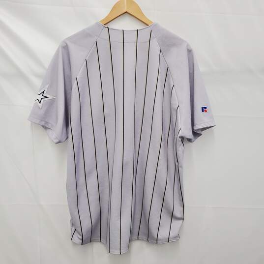 Russel Athletic Houston Astro's Gray Striped Jersey Size XL image number 2