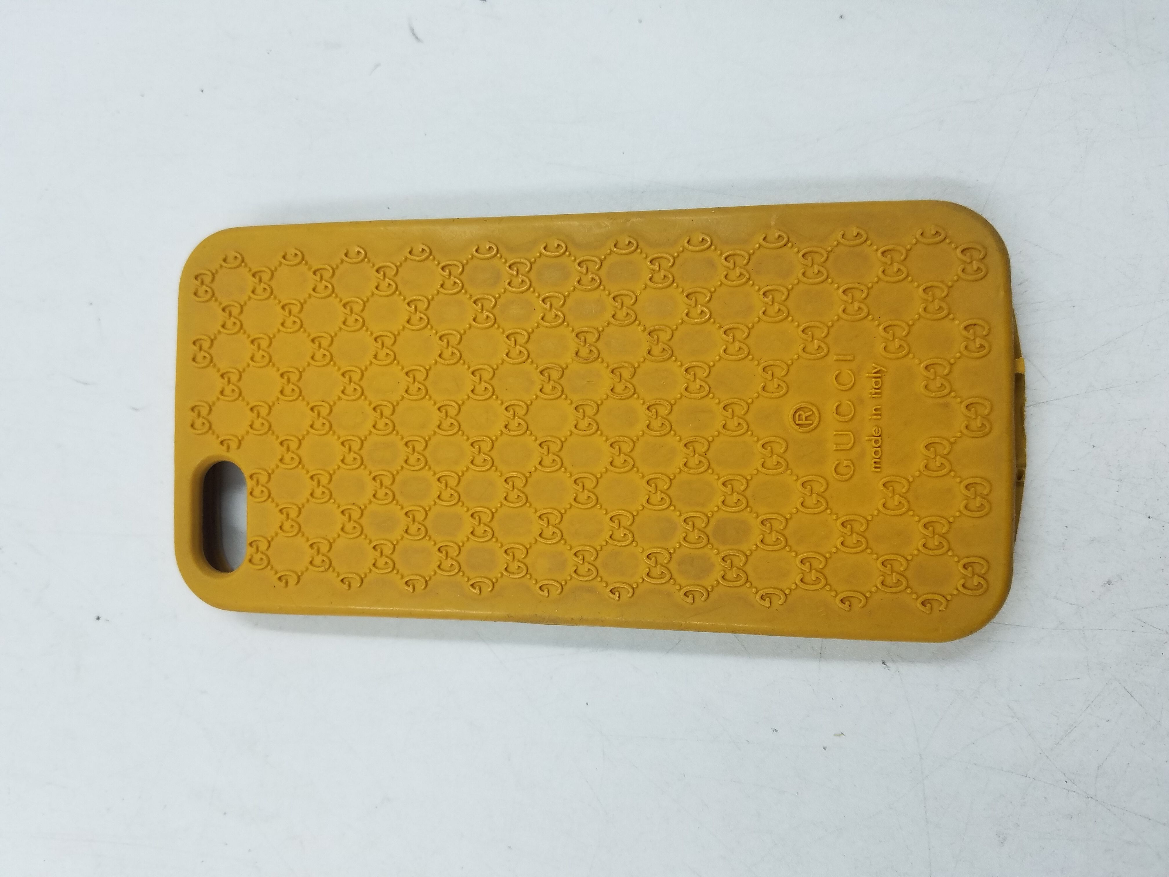 Buy the Gucci Yellow Rubber iPhone SE Case w/ Box | GoodwillFinds