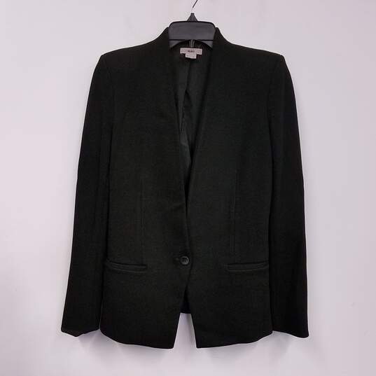 Womens Black Long Sleeve Collared Single Breasted Blazer Jacket Size Small image number 1