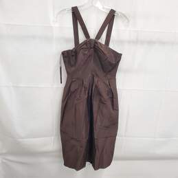 J. Crew Chocolate Brown Silk Sleeveless Dress Women's Size 2 NWT alternative image