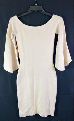 NWT Rachel Roy Womens Ivory 3/4 Sleeve Round Neck Pullover Sheath Dress Size M alternative image