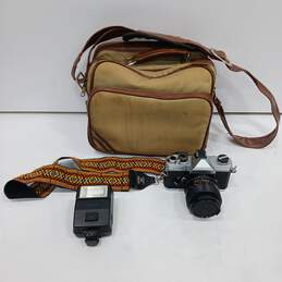 Vintage Fujica ST-705 Film Camera Bundle with Speedlite 155A Light Meter in Shoulder Carry Case
