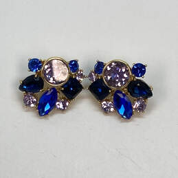 Designer Kate Spade Gold-Tone Blue Stones Cluster Stud Earrings