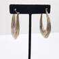 Sterling Silver Modernist Hoop Earrings 15.8g image number 1