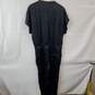 Splendid Short Sleeve Black Satin Jumpsuit LG NWT image number 2