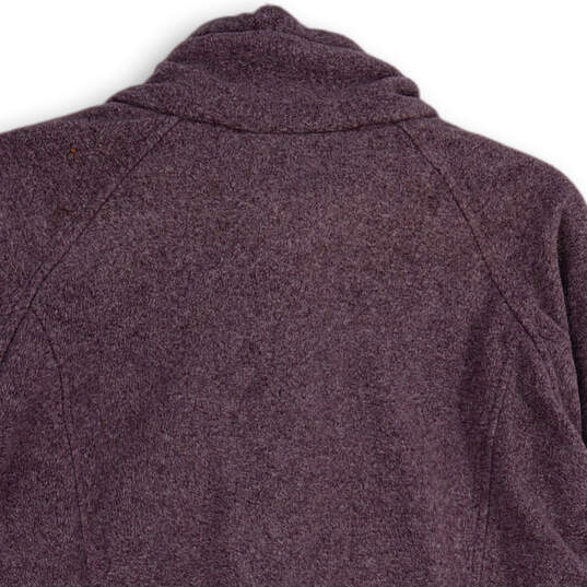 Womens Purple Fleece Mock Neck Long Sleeve Full-Zip Jacket Size XL image number 4