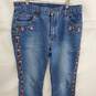 Vintage Bill Blass Petite Jeans Floral Embroidered in Women's Size 10P image number 2