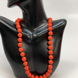 Designer Heidi Daus Orange Pearl Adjustable Chain Beaded Necklace