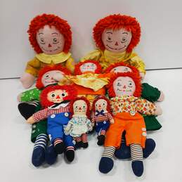 Bundle of 9 Assorted Raggedy Ann Dolls