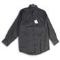 NWT Mens Black Geometric Collared Long Sleeve Button Up Shirt Size Medium image number 1