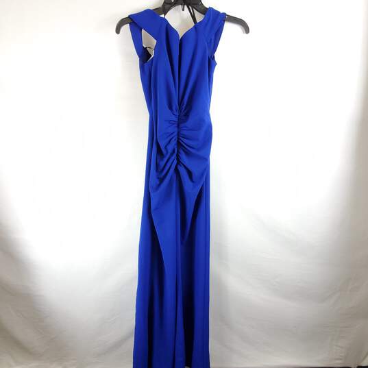 Xscape Women Blue Side Slit Maxi Dress Sz 6 NWT image number 6