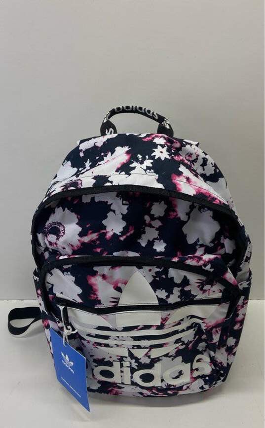 Adidas Original Trefoil Pocket Backpack Floral Legend Ink Blue/White/Black image number 5