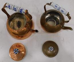 Benjamin & Medwin Copper Tea Kettle w/Blue & White Ceramic Handle W/ SM Teapot alternative image