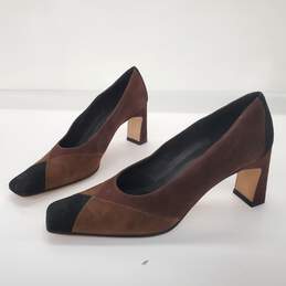 Vintage Renzo Fontanelli Women's Brown Suede Block Heels Size 10