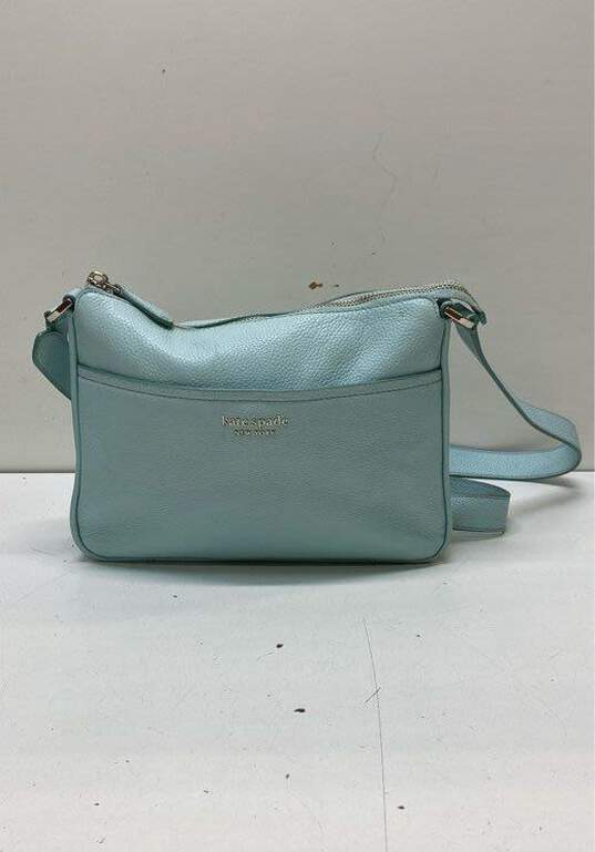 Kate Spade Blue Pebbled Leather Zip Crossbody Bag image number 1