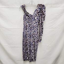 NWT Lavish Alice WM's Velvet Blue & White Animal Print Midi Dress Size 2 U.S. alternative image