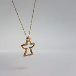 10k Gold Diamond Accent Angel Pendant Necklace 1.1g