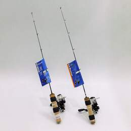 Lot of 2 Clam Ice Buster Series 24" Medium Combo Pre-Spooled 4 LB Line