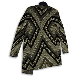 Womens Gold Black Geometric Long Sleeve Open Front Cardigan Sweater Size XS alternative image