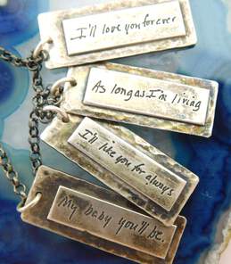 Sterling Silver Robert Munsch Love You Forever Quote Tag Necklace 17.6g alternative image