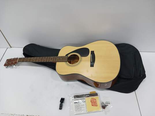 Brown Yamaha Acoustic Guitar In Soft Case w/ Accessories image number 1