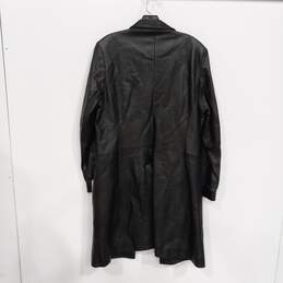 London Fog Trench Coat Style Leather Jacket Size Medium alternative image