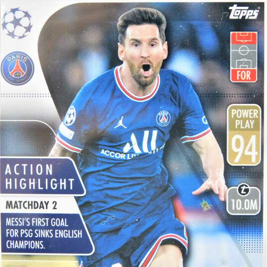 2021-22 Lionel Messi Topps Match Attax UCL Extra Action Highlights image number 2