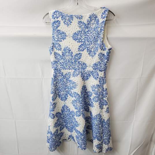 Women's White and Blue Floral Eva Franco Sundress Size 4 image number 7