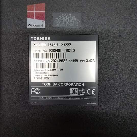 TOSHIBA Satellite L875D 17in Laptop AMD A6-4400M CPU 6GB RAM & HDD image number 7