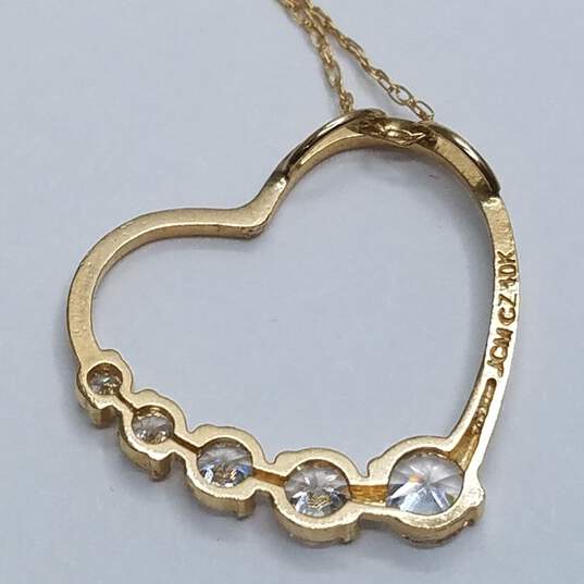 JCM Jacmel 10k Gold Cubic Zirconia Heart Pendant Necklace image number 6