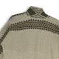 NWT Lucky Brand Womens Green Tan Allover Jacquard Knit Cardigan Sweater Sz L/XL image number 4