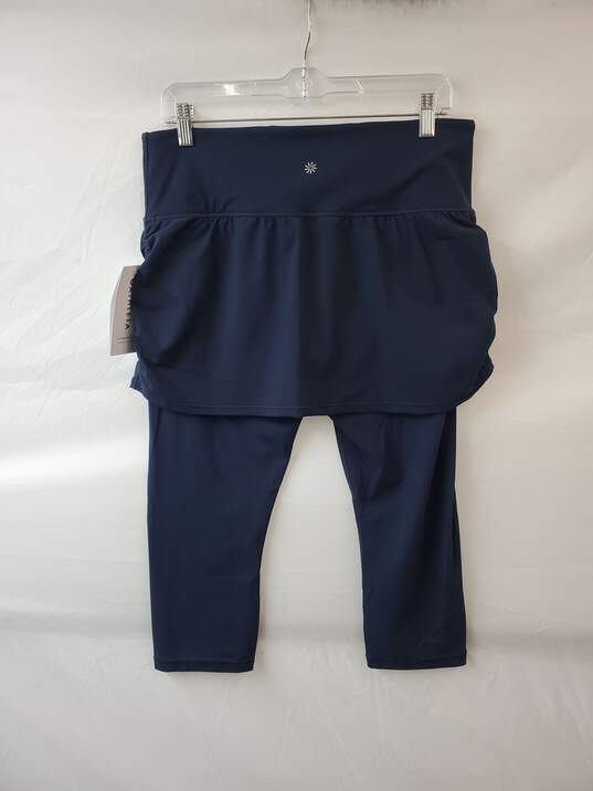 Buy the Athleta Navy Blue Elation 2-In-1 Capri Pants Size L