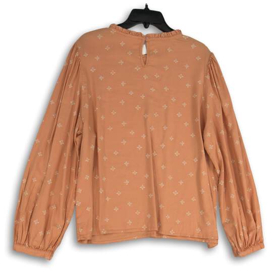 A.n.a. A New Approach Womens Coral Long Sleeve Ruffle Neck Blouse Top Size XL image number 2