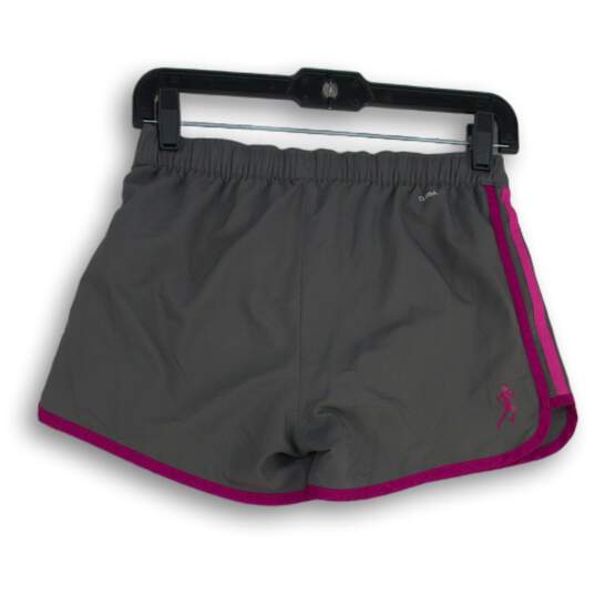 Adidas Womens Gray Flat Front Elastic Waist Drawstring Athletic Shorts Size XS image number 2