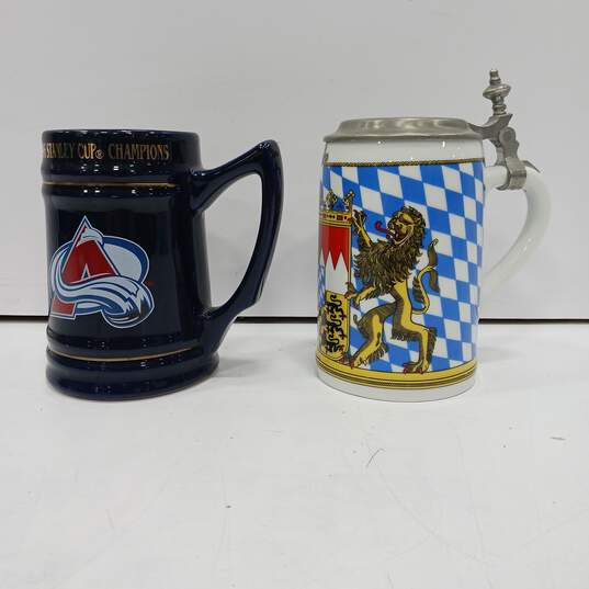 Colorado Avalanche & Lidded German Beer Mugs Assorted 2pc Bundle image number 1