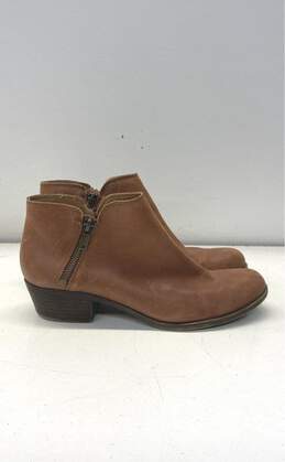 Lucky Brand Burklee Leather Ankle Boots Womens Brown Booties Size 8.5
