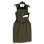 NWT Jones New York Womens Brown Plaid Belted Sleeveless Sheath Dress Size 8 image number 1