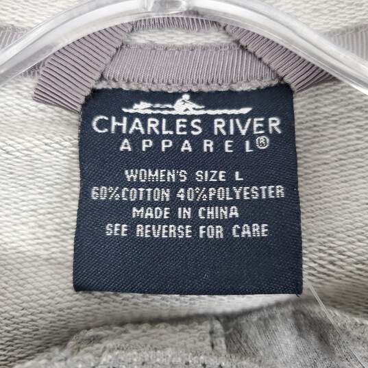 NWT Charles River Apparel WM's Two Gray Tone Snap Button Pullover Size L image number 3