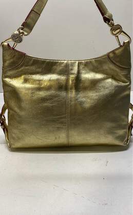 Dooney & Bourke Gold Leather Hobo Shoulder Tote Bag
