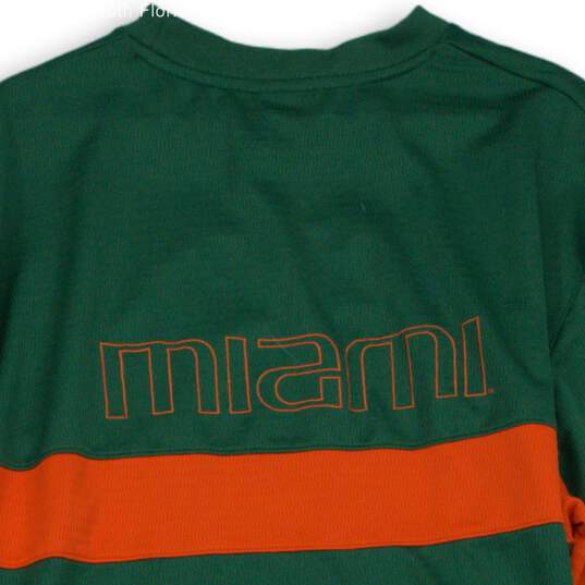 Nike University Of Miami Green Orange Jersey For Mens Size L image number 4