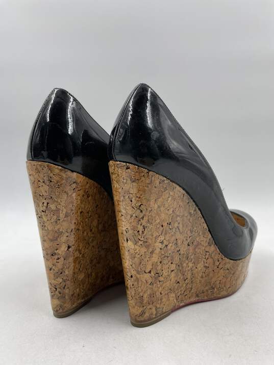 Authentic Christian Louboutin Black Wedge Pumps W 6 image number 4