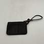 Womens Black Leather Zipper Logo Charm Wristlet Wallet image number 2