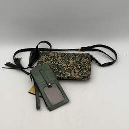 Patricia Nash Womens Green Leather Floral Crossbody Bag Purse W/ Wallet