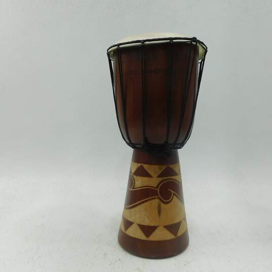 Various Unbranded Rope-Tuned Wooden Djembe Drums (Set of 3) image number 4